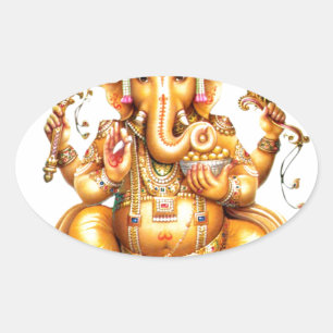PEGATINA OVALADA LORD GANESH HINDU DIOS