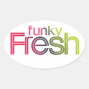 Pegatina Ovalada Los 80 Funky Fresh