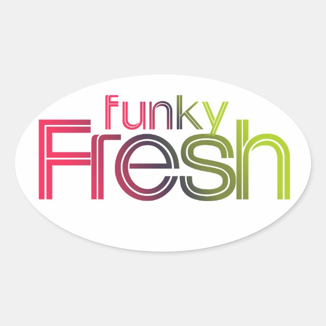 Pegatina Ovalada Los 80 Funky Fresh (Anverso)