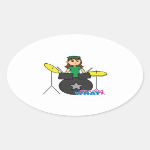 Pegatina Ovalada ¿Los Chicas no pueden qué? Diseño personalizad
