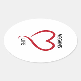 Pegatina Ovalada Los vegetarianos aman la vida