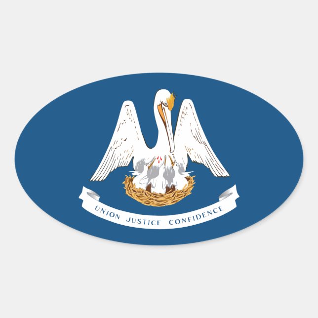 Pegatina Ovalada Louisiana (Anverso)