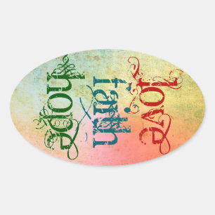 PEGATINA OVALADA LOVE FAITH HOPE