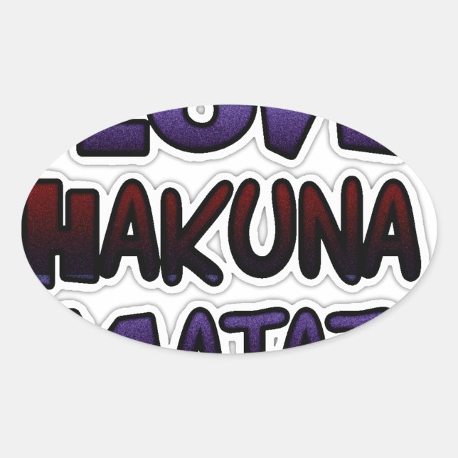 Pegatina Ovalada Love Hakuna Matata Gifts (Anverso)