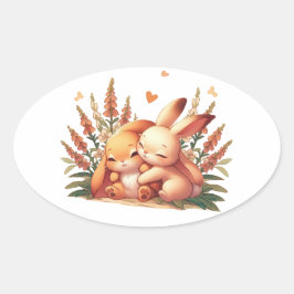 Pegatina Ovalada Love Hug