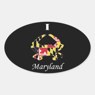 Pegatina Ovalada Love Maryland