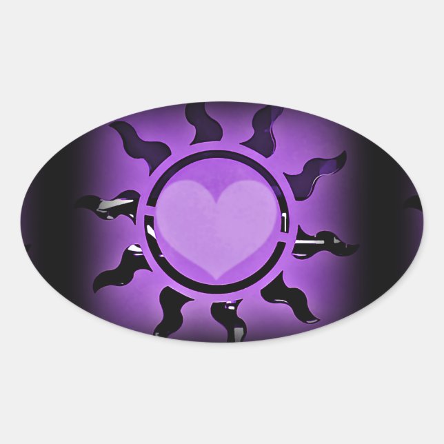 Pegatina Ovalada Love Shines 4 U_ (Anverso)