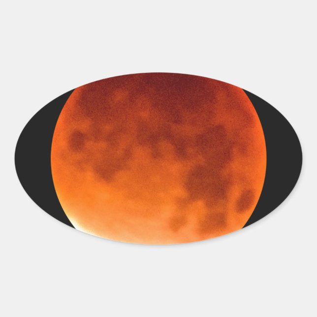 Pegatina Ovalada Luna Roja Ascendente (Anverso)