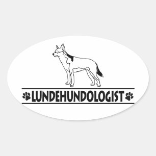Pegatina Ovalada Lundehund noruego humorístico