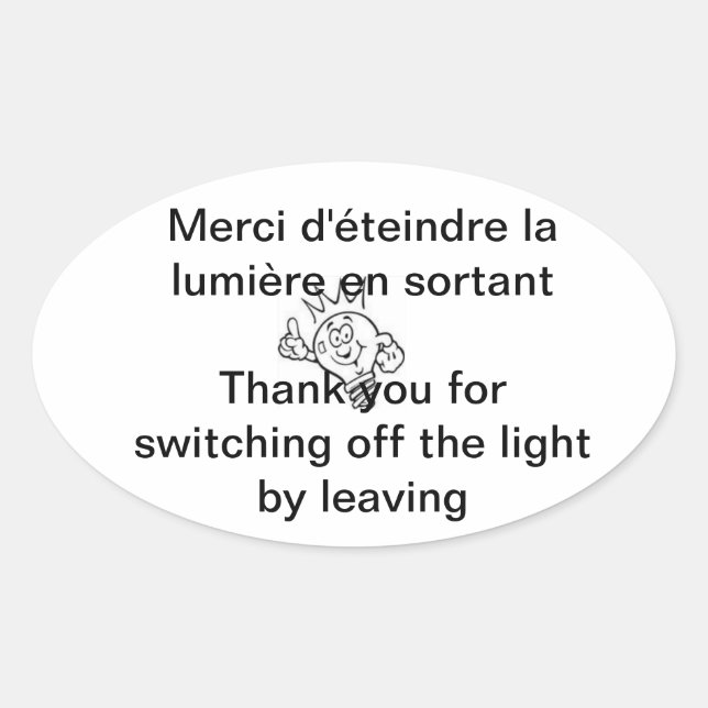 Pegatina Ovalada luz (Anverso)