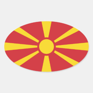Pegatina Ovalada Macedonia del Norte