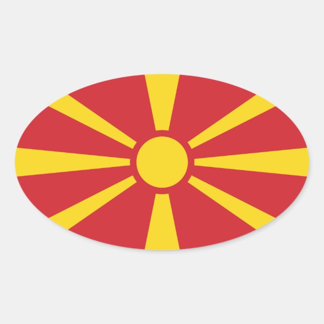 Pegatina Ovalada Macedonia del Norte (Anverso)
