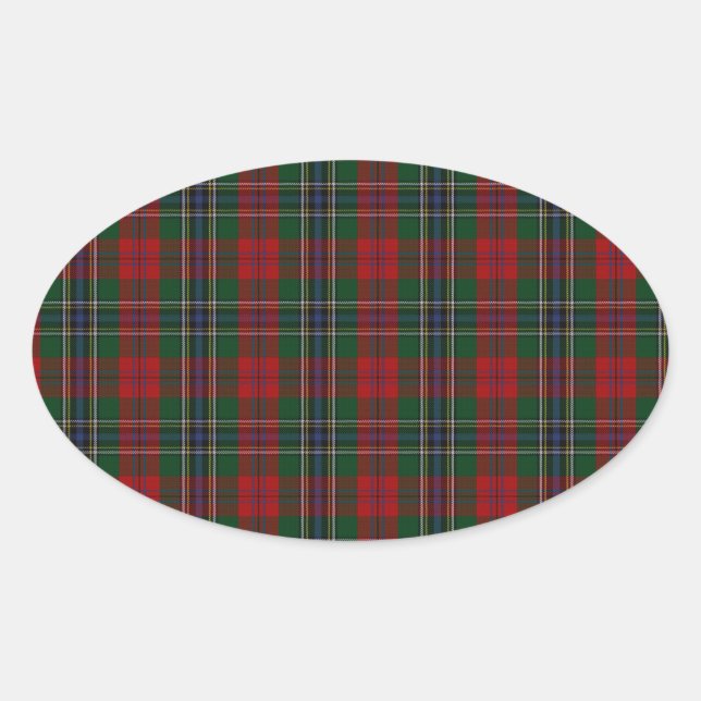 Pegatina Ovalada MacLean / McLean Clan Family Tartán (Anverso)