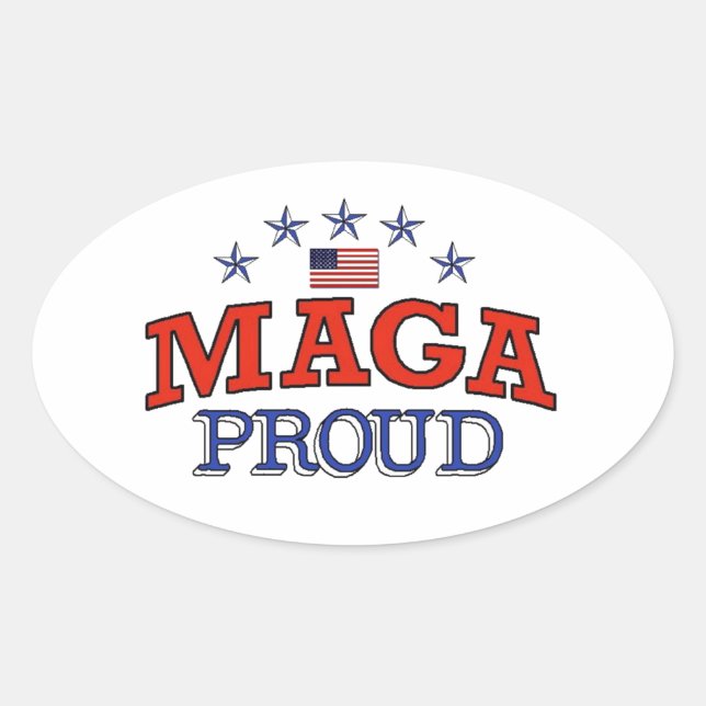Pegatina Ovalada MAGA Orgullo (Anverso)