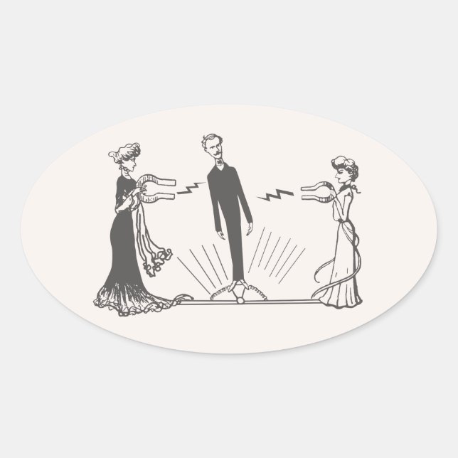 Pegatina Ovalada Magnetismo animal - (Anverso)