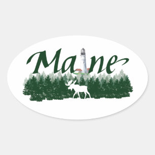 Pegatina Ovalada Maine