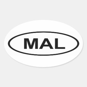 Pegatina Ovalada Malasia "MAL"