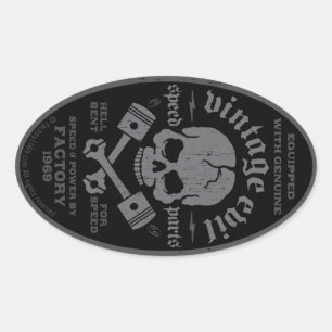 Pegatina Ovalada Maldad vintage 014A