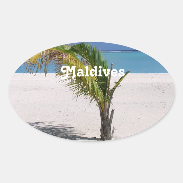 Pegatina Ovalada Maldivas (Anverso)