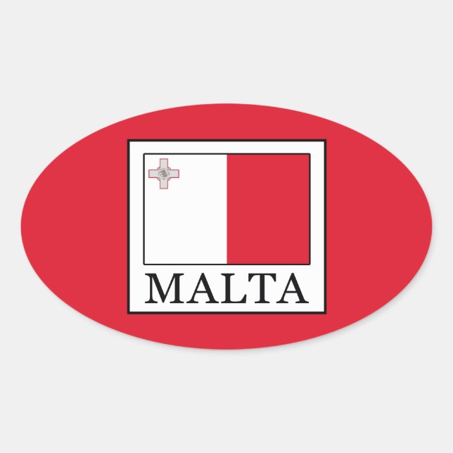 Pegatina Ovalada Malta (Anverso)