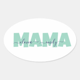 Pegatina Ovalada Mama Customized children name