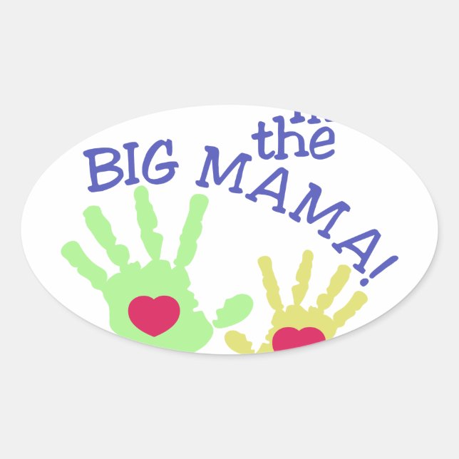 Pegatina Ovalada Mamá grande (Anverso)