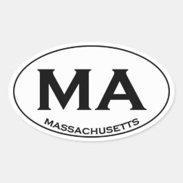 Pegatina Ovalada MAMÁES - Logotipo de óvalo de Massachusetts