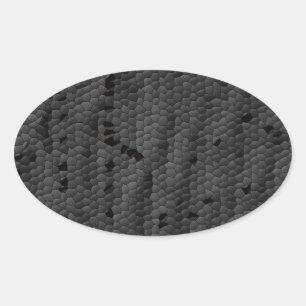 Pegatina Ovalada Mamba negra en ilustrado, arte