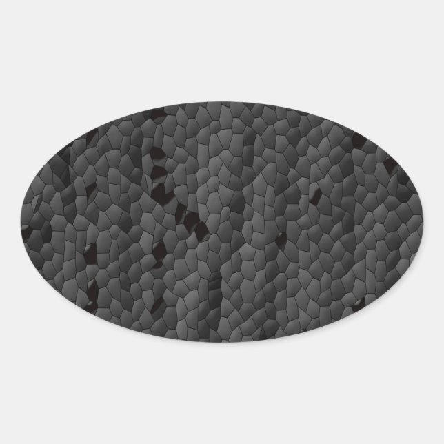 Pegatina Ovalada Mamba negra ilustrada, arte (Anverso)