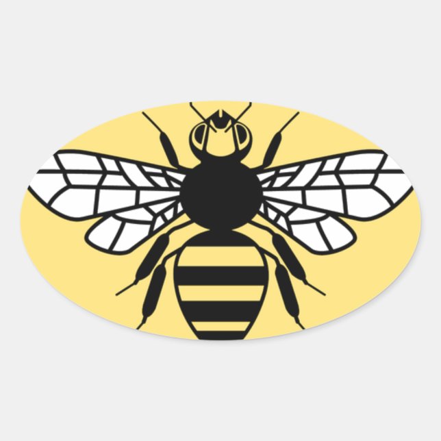 Pegatina Ovalada Manchester Bee (Anverso)