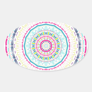 Pegatina Ovalada mandala colorido
