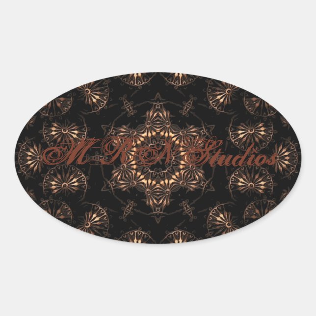 Pegatina Ovalada Mandala de la Edad de Bronce (Anverso)