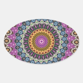 Pegatina Ovalada Mandala Decorativa