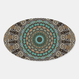 Pegatina Ovalada Mandala Decorativa