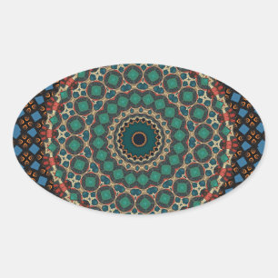Pegatina Ovalada Mandala Decorativa