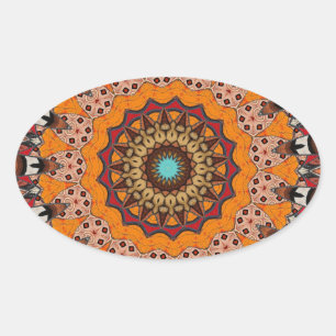 Pegatina Ovalada Mandala Decorativa