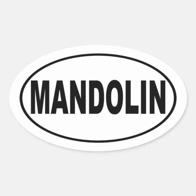 Pegatina Ovalada Mandolin Music Lover (Anverso)