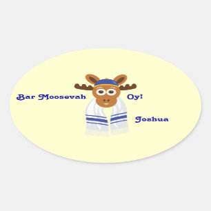 Pegatina Ovalada ¡Manny los alces Head_Bar Moosevah Oy!