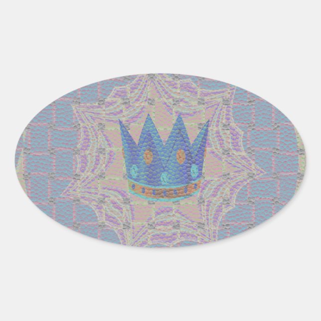 Pegatina Ovalada Manténgalo Simple: Pastel Royal Clarity Pattern Ar (Anverso)