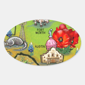 Pegatina Ovalada Mapa de Personalizados de Georgetown Texas