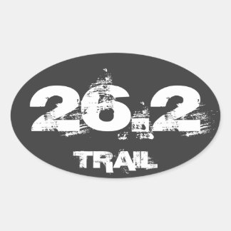 Pegatina Ovalada Maratón 26.2 Carrera Óval Decal Blanco Sobre Negro