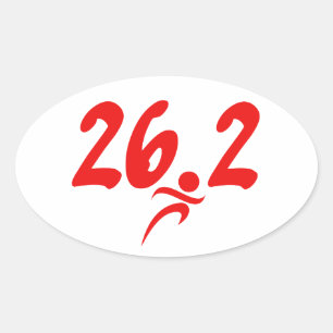 Pegatina Ovalada Maratón del rojo 26,2