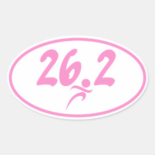 Pegatina Ovalada Maratón del rosa 26,2