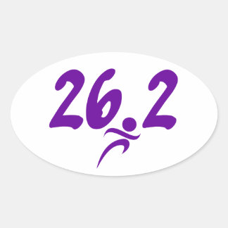 Pegatina Ovalada Maratón morado 26,2
