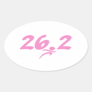 Pegatina Ovalada Maratón rosa 26.2