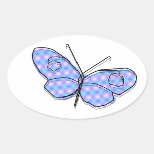 Pegatina Ovalada Mariposa cósmica
