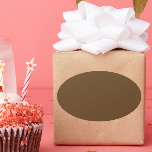 Pegatina Ovalada Marrón oscuro (Fiesta)