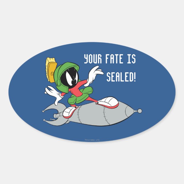 Pegatina Ovalada MARVIN EL Cohete MARTIAN™ (Anverso)