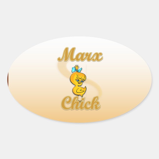 Pegatina Ovalada Marx Chick (Anverso)