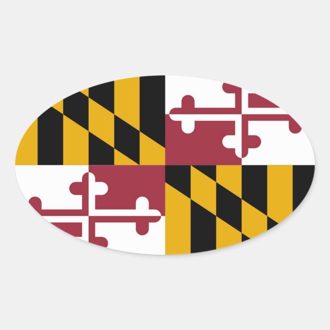 Pegatina Ovalada Maryland (Anverso)